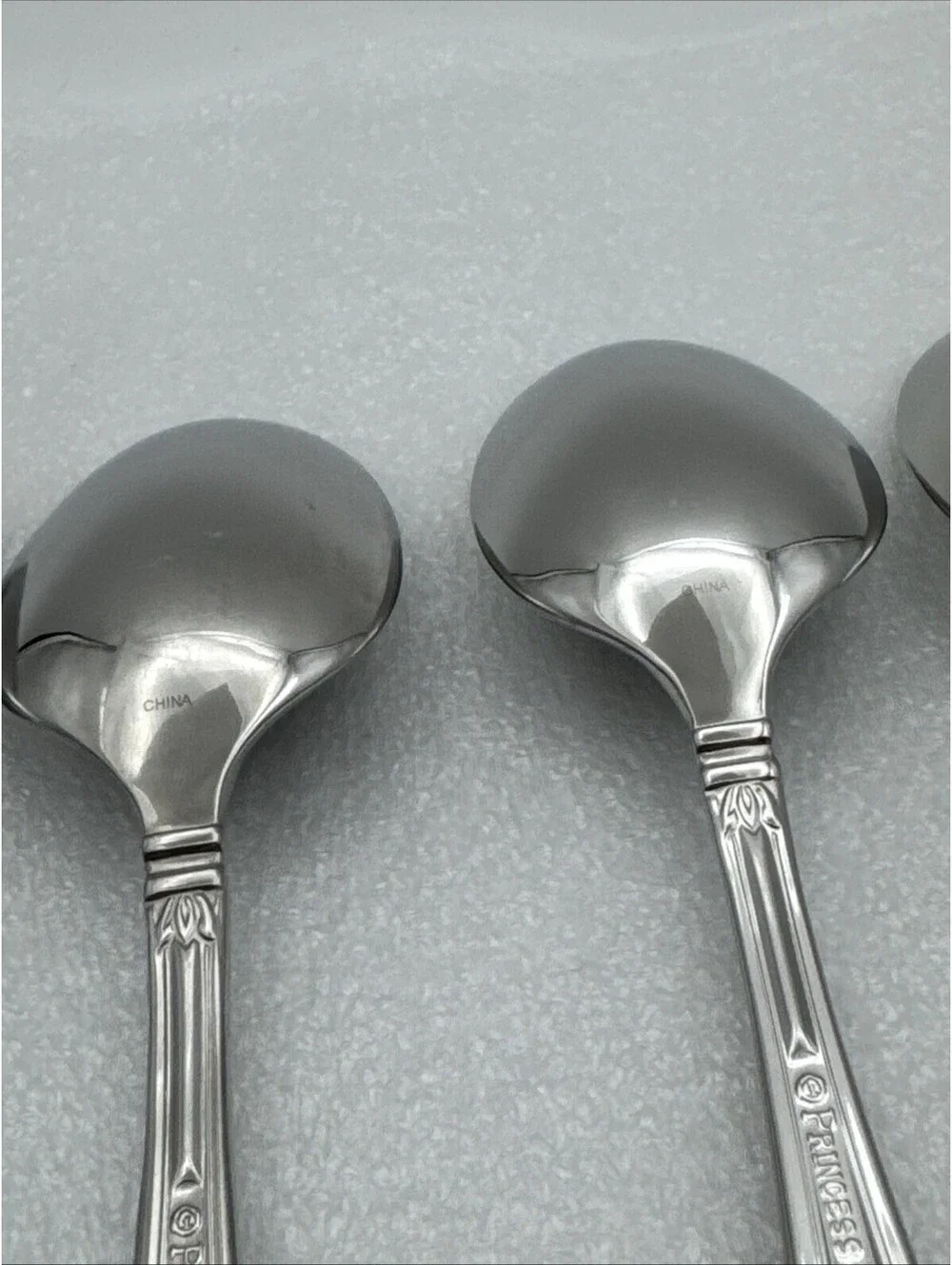 Set Of 5 Princess House BARRINGTON Oval Soup Spoons 18/10 Stainless Flatware 7